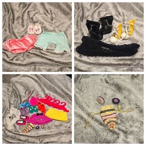 Lots of American Girl Doll Clothes - Skirts, Hangers, Shoes, and Accessories